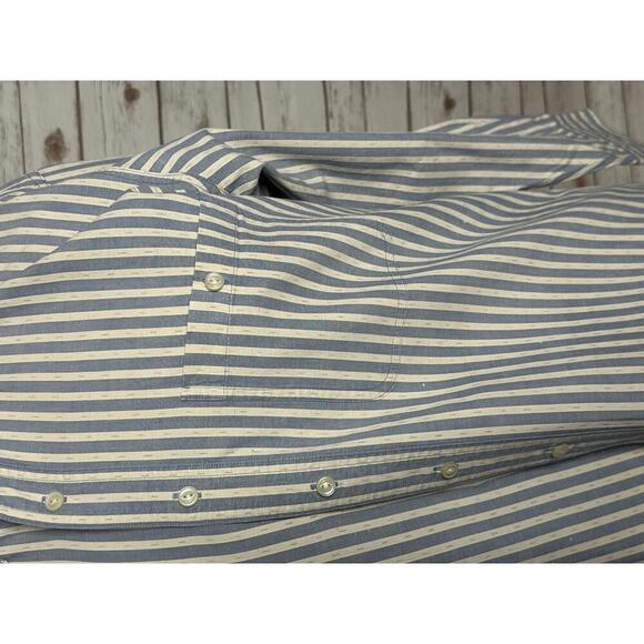 Vintage Ralph Lauren Chaps cotton/linen striped button-down shirt Size 16 1/2 - Picture 3 of 8